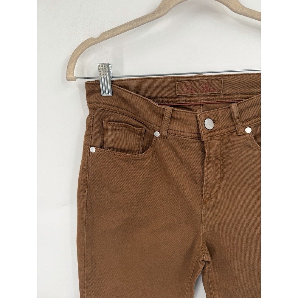 Loro Piana Pants Womens 40 Brown Cotton Stretch Slim Leg Jeans Made Italy Luxury - Picture 11 of 11